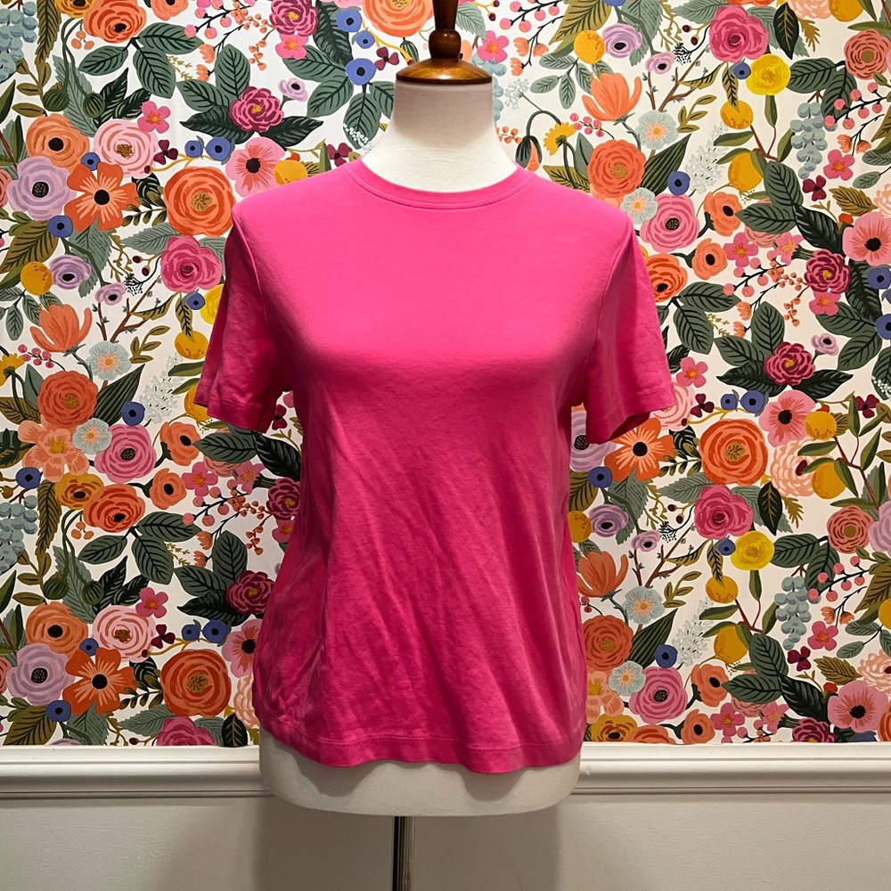 Boden Perfect Cotton T-Shirt Fuchsia Fedora Hot Pink Small
